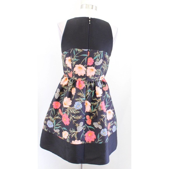 Kate Spade Blossom Mikado Fit and Flare Garden Floral Print Dress Size 4 Black - Picture 9 of 9